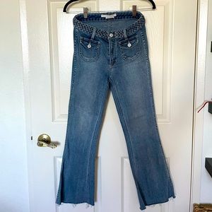 Tularosa Braided Belt Crop Flare Jeans